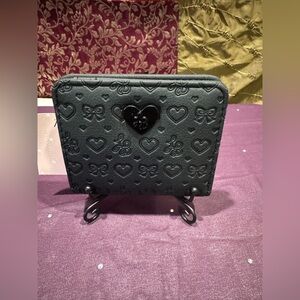 Betsey Johnson Black Heart and Bow Embossed Wallet